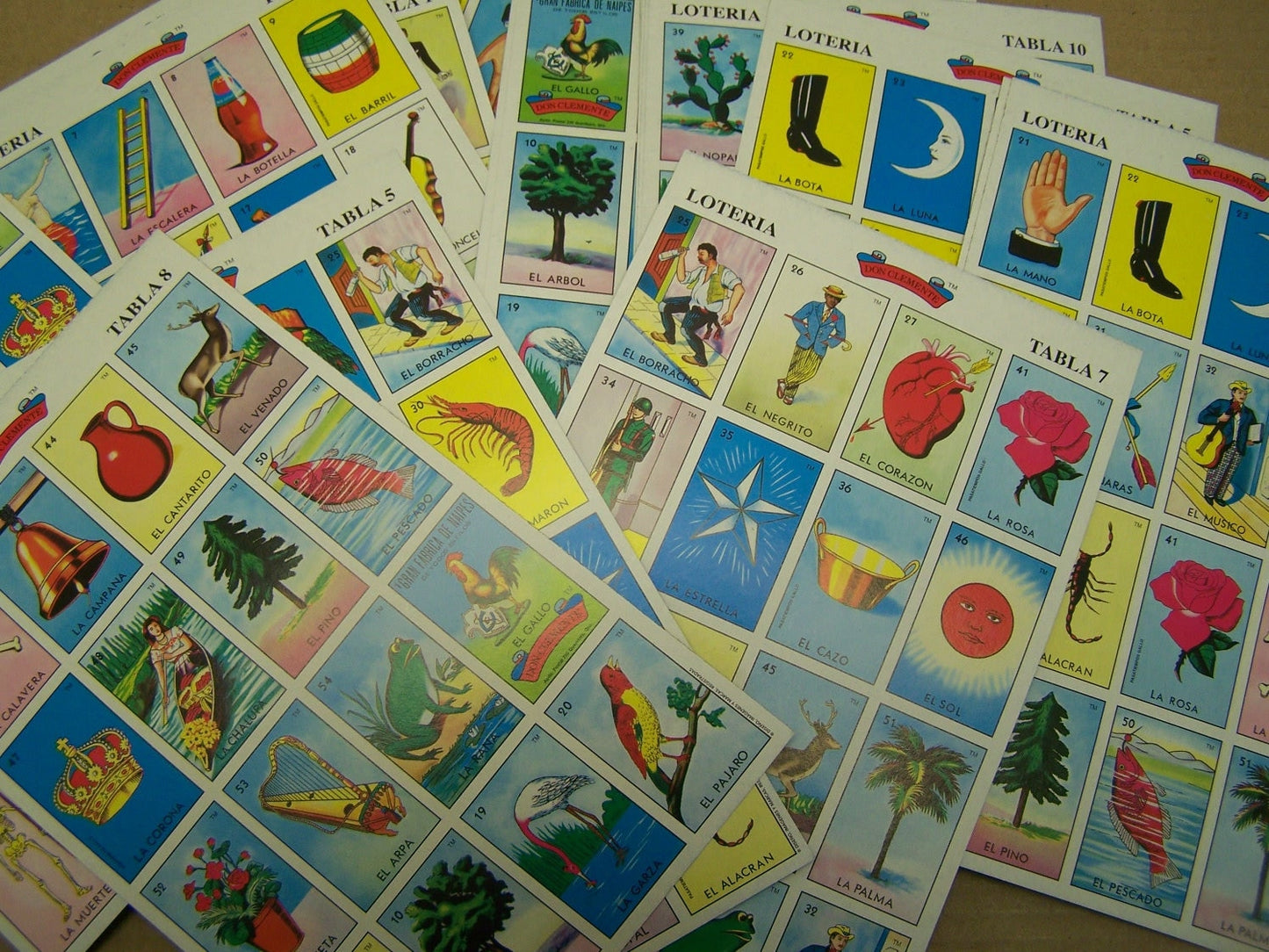 60 Random Traditional Loteria Game Boards, No Deck, NOT ALL DIFFERENT, Please Read Description - Mexico