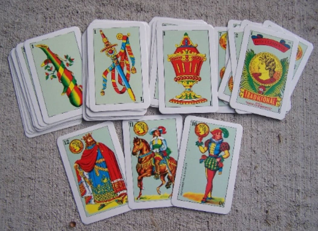 Wholesale Lot of 12 Traditional Deck of Spanish/Mexican Playing Cards in Hard Plastic Case