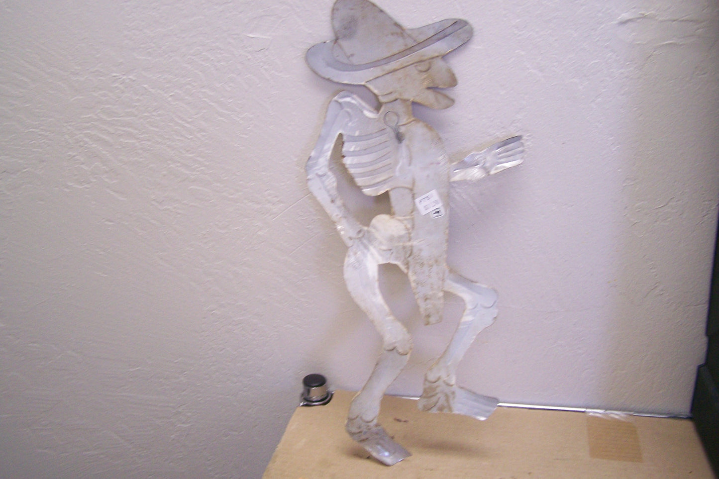 Colorful Tin Day of the Dead Large Dancing Catrin Male Skeleton Wall Hanging