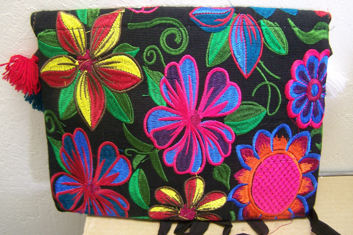 FRIDA! Beautifully Stitched Colorful Frida Kahlo Purse with Tassles #2 - Guatemala