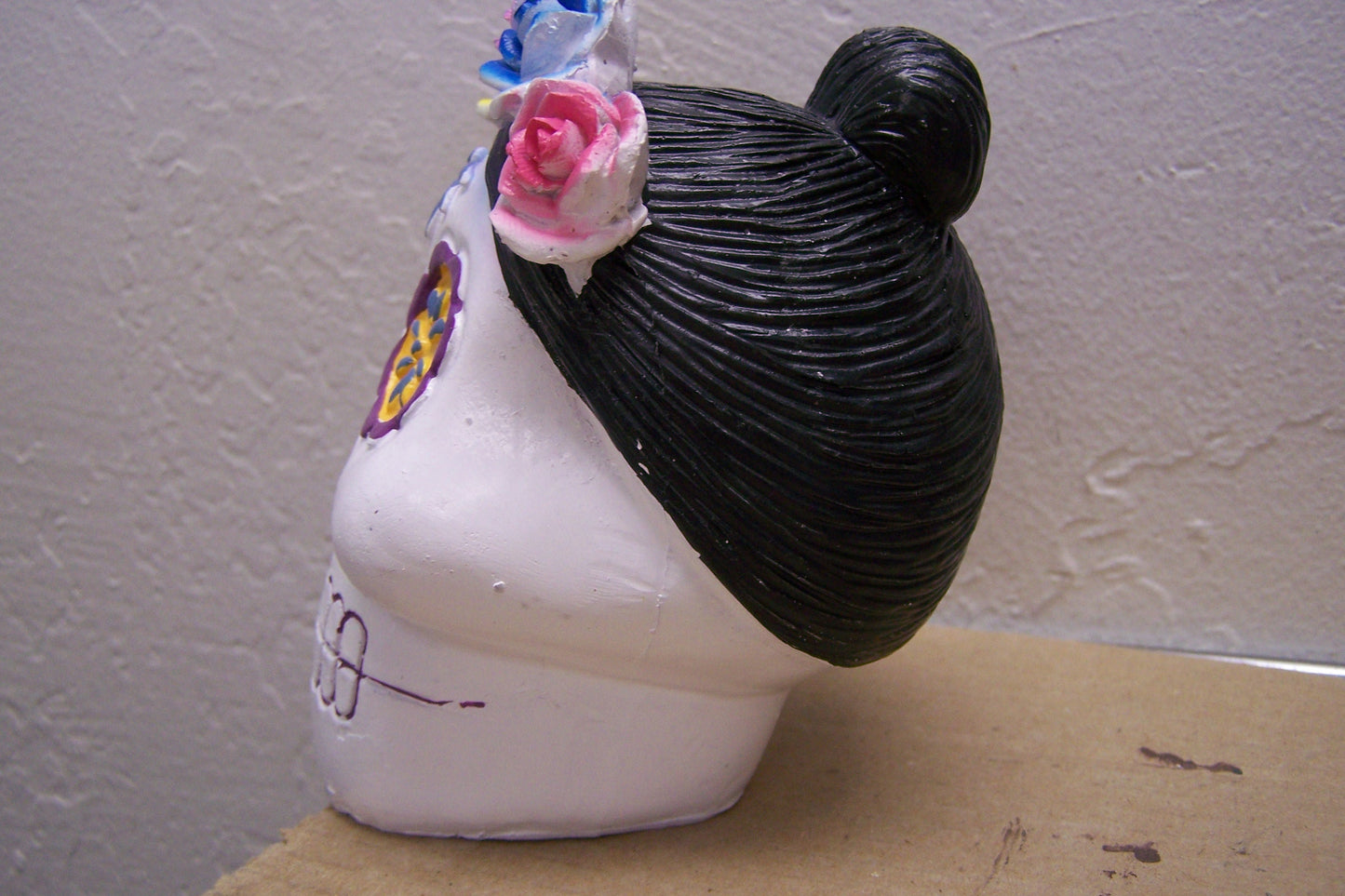 Day of the Dead Resin Catrina Head Sculpture, Type I - Ofrenda Piece