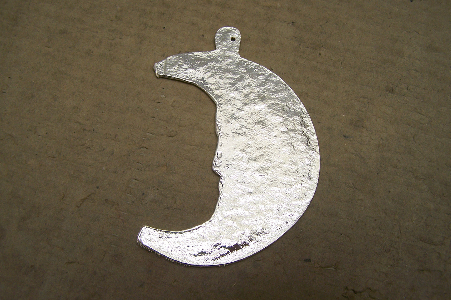 Pot Metal Crescent Moon Milagro Ex Voto, Type II - Mexico