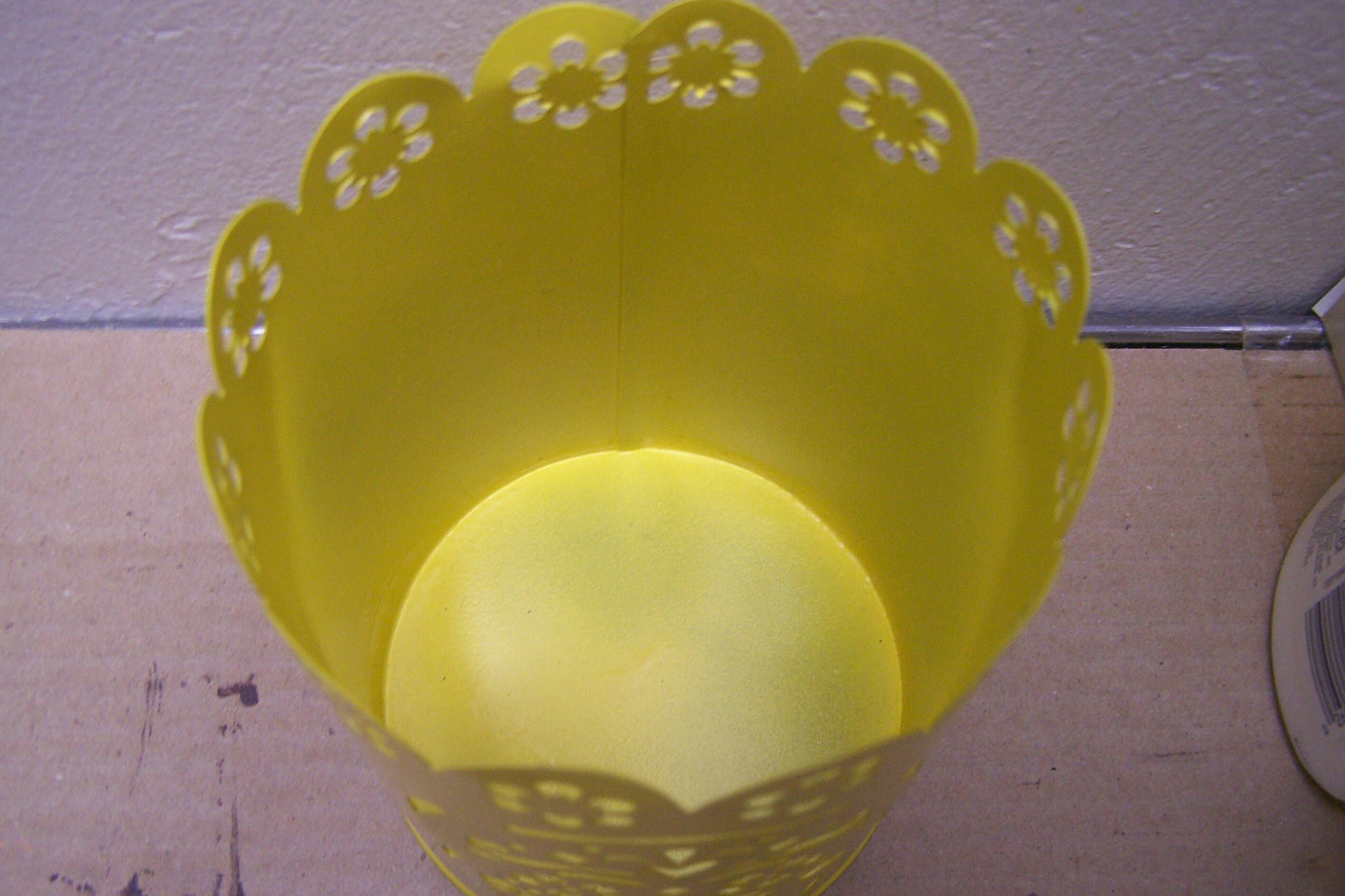 Day of the Dead Punched Metal Luminaria - Sugar Skull Design - Yellow