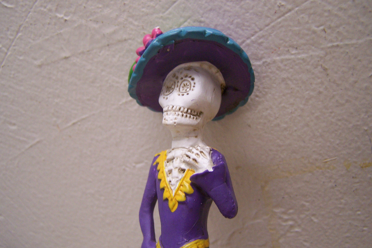 Day of the Dead Resin Catrina Sculpture - Purple Dress