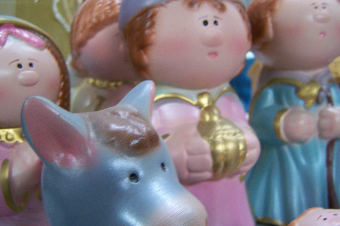Tonala 9-Piece Hand Painted Plaster Traditional Child's Nativity Set - Mexico