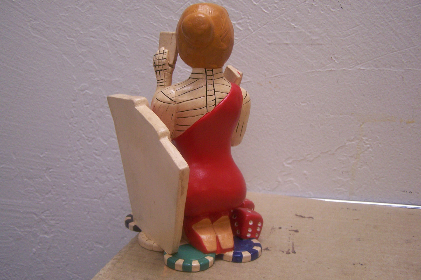 Day of the Dead Clay Skeleton "Lady Luck" Good Luck Figurine