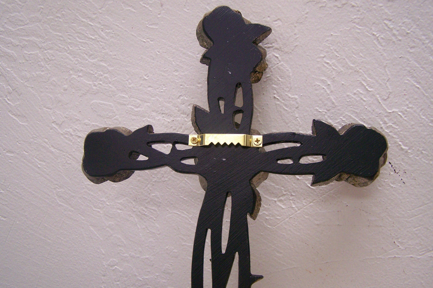 Rose and Thorn Resin Cross, Metallic Texture