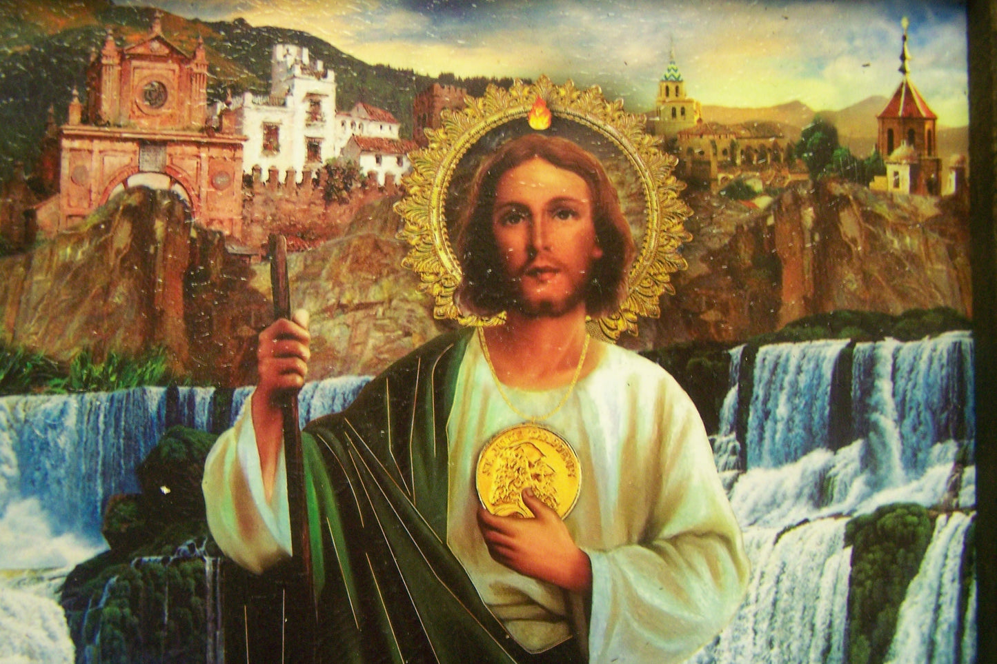 9.5" x 12" Framed Giclee Print - Saint Jude San Judas with Waterfalls - Mexico