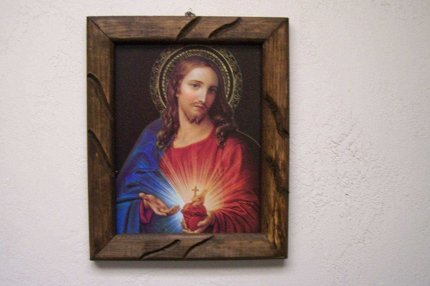 9.5" x 12" Framed Giclee Print - Jesus, Sacred Heart #2 - Mexico