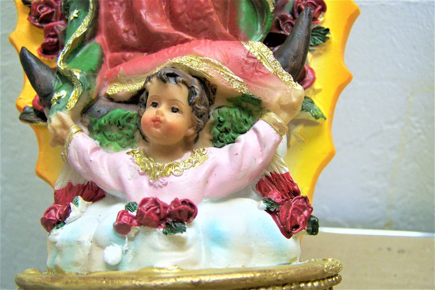 Virgin of Guadalupe with Angels 12.5" Resin Altarpiece Statue