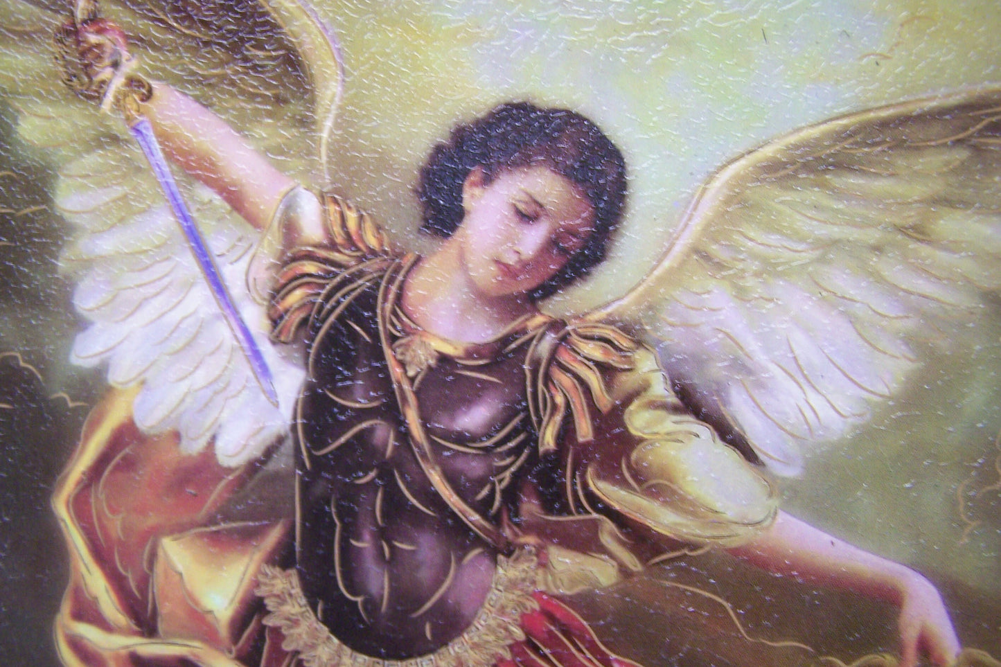 Framed Giclee Print - Saint Michael Slaying Demon - Mexico