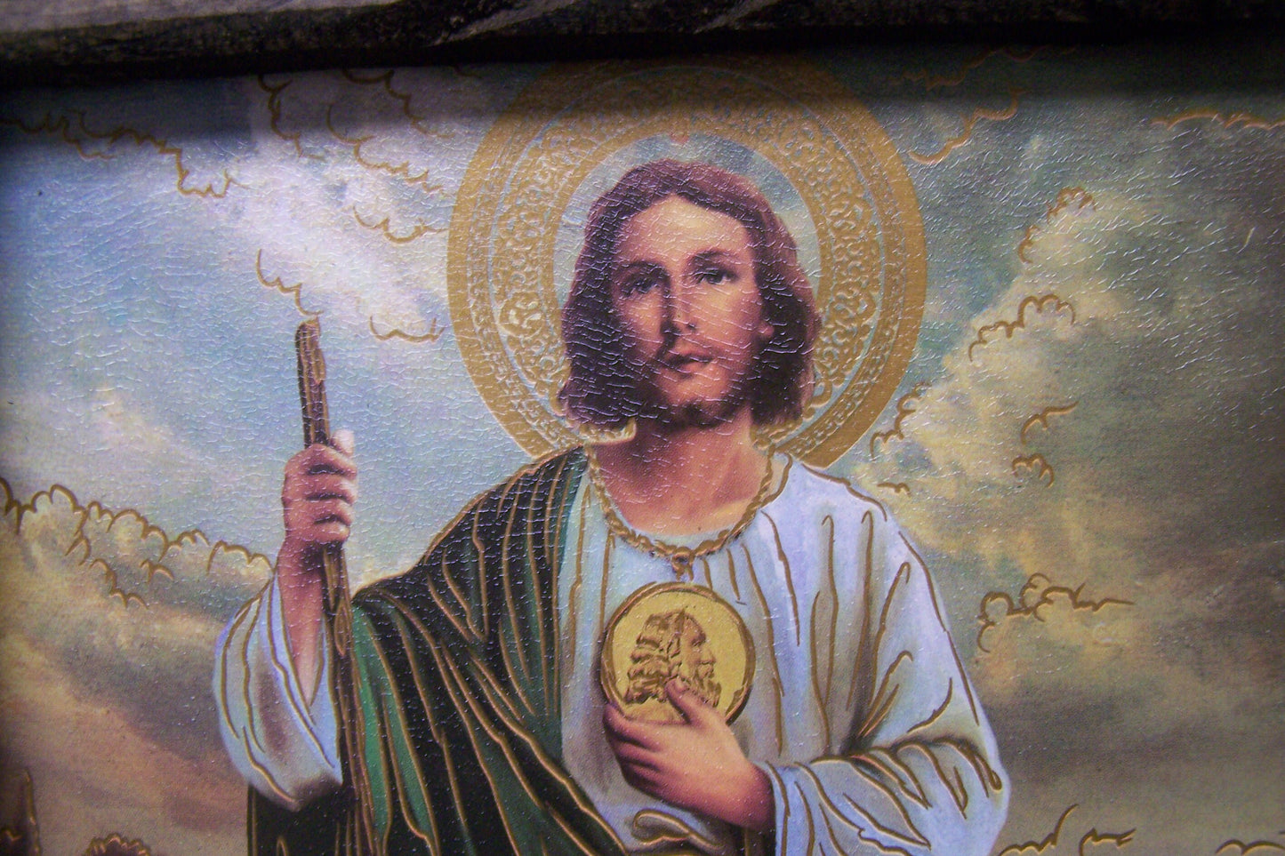 9.5" x 12" Framed Giclee Print - Saint Jude San Judas with Desert Landscape - Mexico