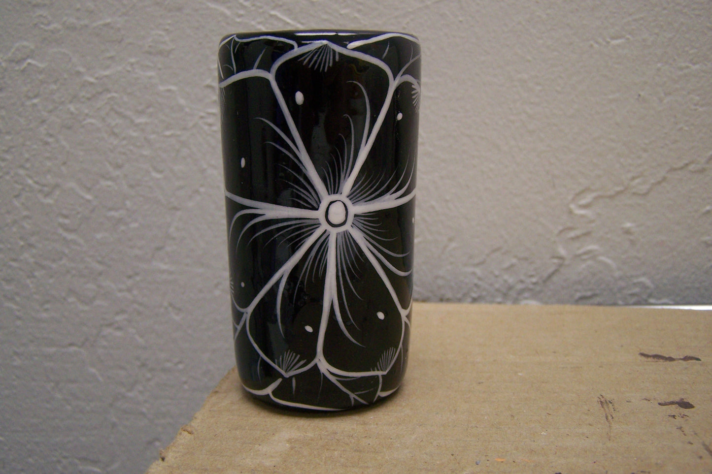Ceramic Day of the Dead Shot Glass - Skeletons with Apples - Mexico