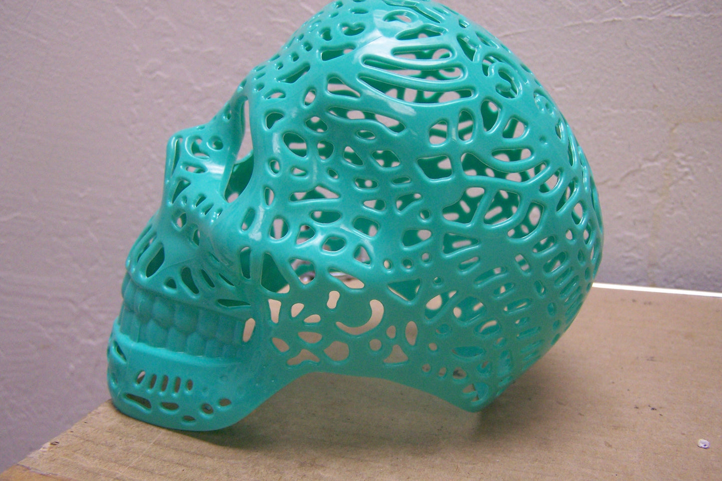 Smaller Plastic Altar Skull - Oaxaca Style - Turquoise