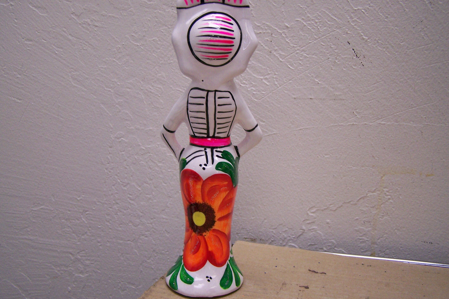 Ceramic Day of the Dead Skeleton Lady, Classic Catrina, White - Mexico