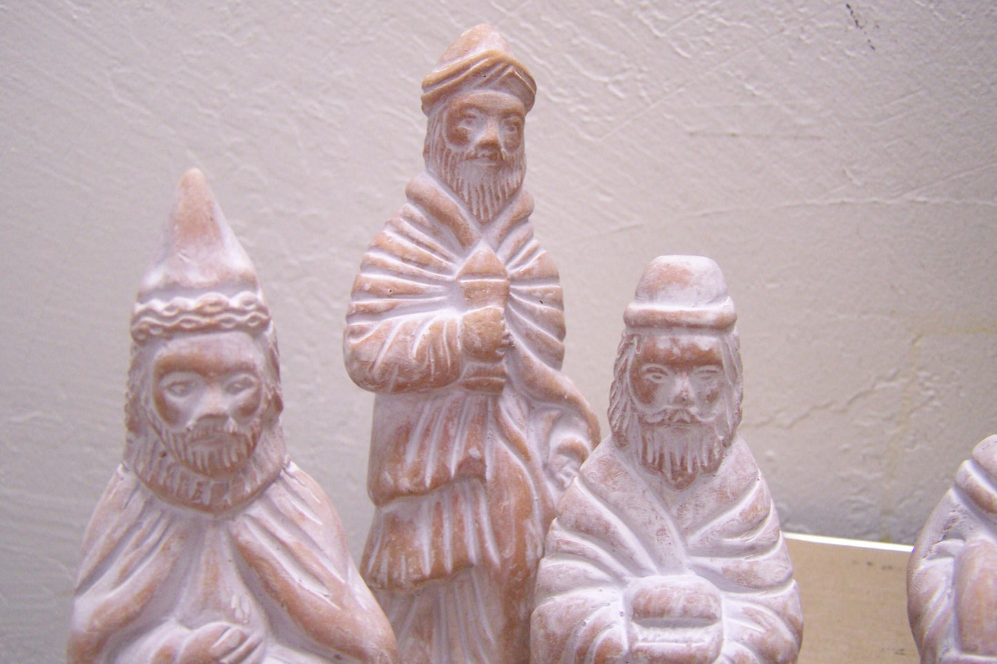 Clay 9-Piece Traditional Nativity Set, Brown and White - Mexico