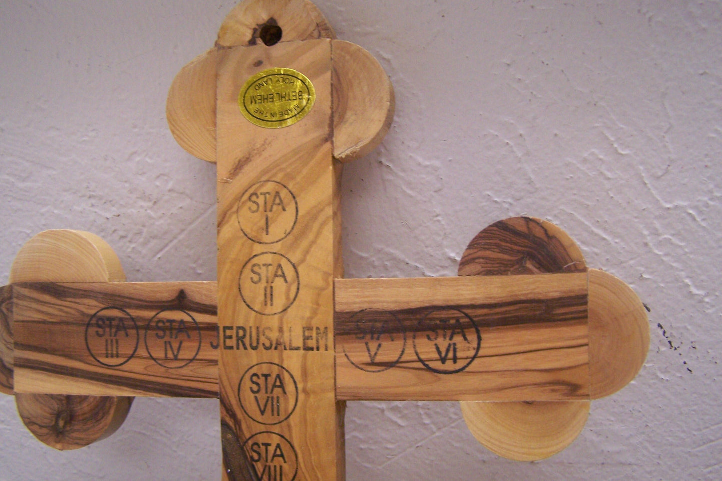 Large Holy Land Olive Wood Cross - Bethlehem