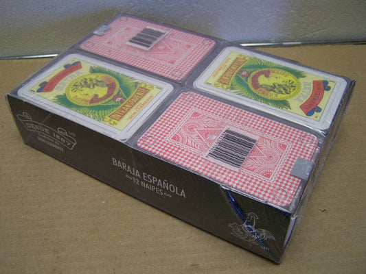 Wholesale Lot of 12 Traditional Deck of Spanish/Mexican Playing Cards in Hard Plastic Case