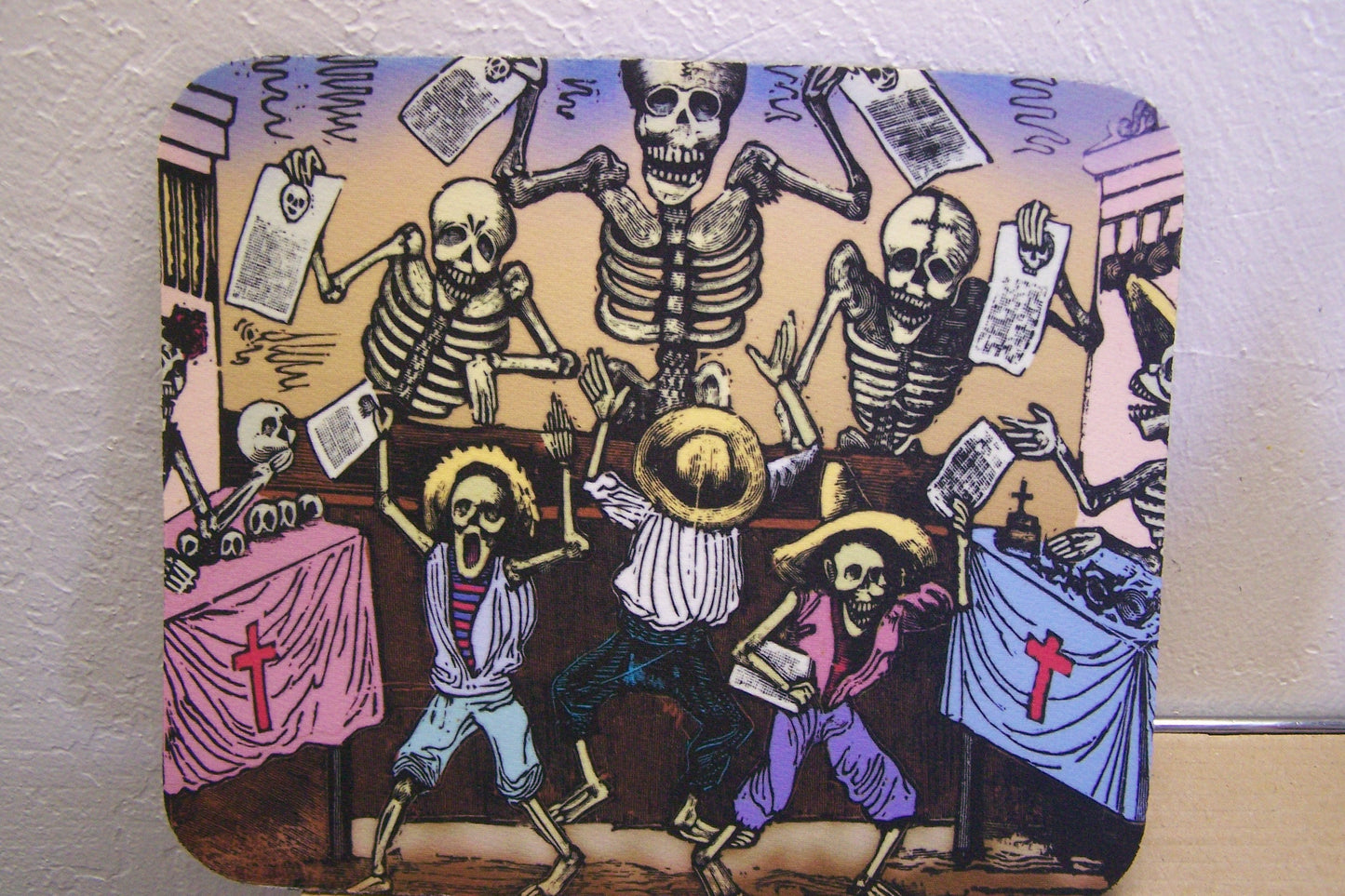 Mousepad - Day of the Dead, Skeleton Office Frenzy