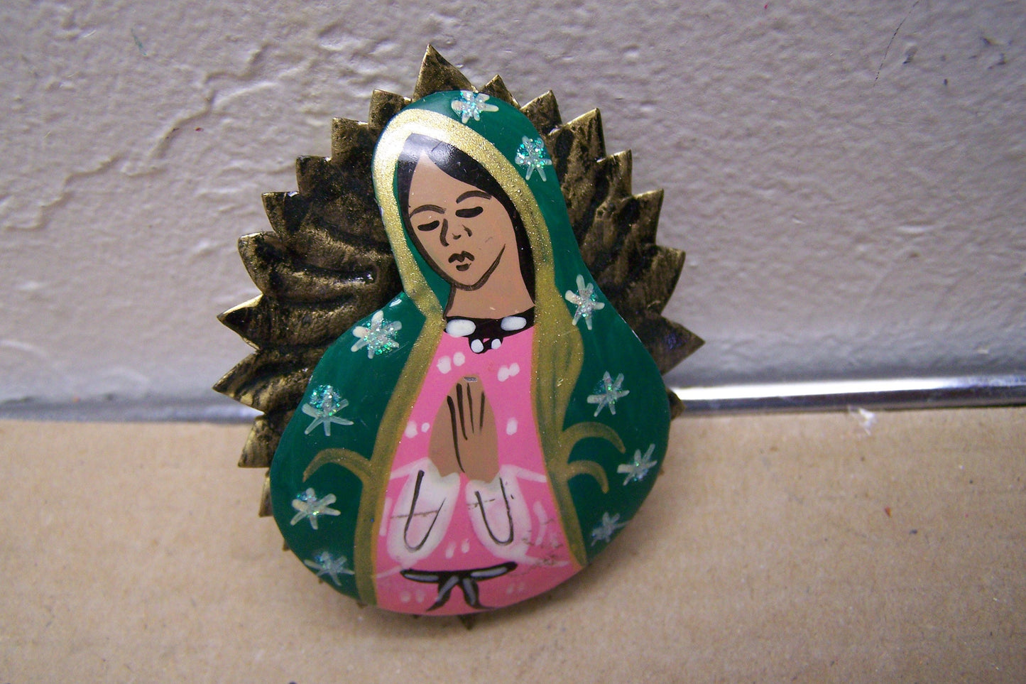 Painted 3D Virgin of Guadalupe - Refrigerator Magnet