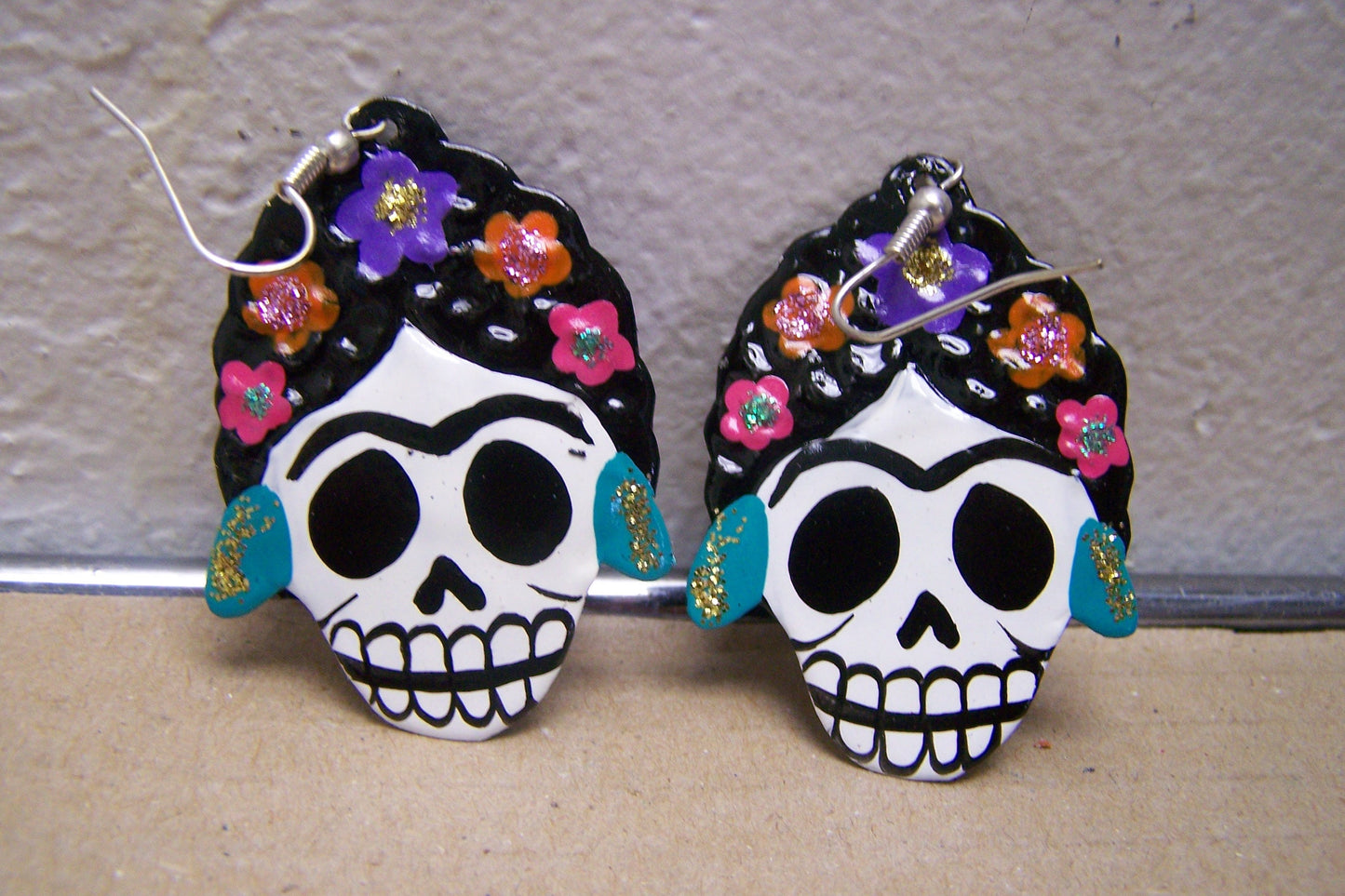 Tin Earrings - Skeleton Frida Kahlo