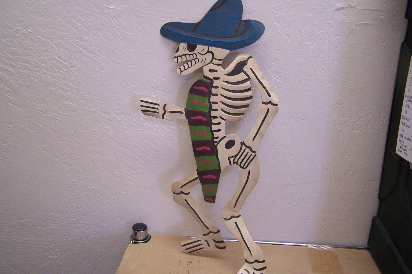 Colorful Tin Day of the Dead Large Dancing Catrin Male Skeleton Wall Hanging