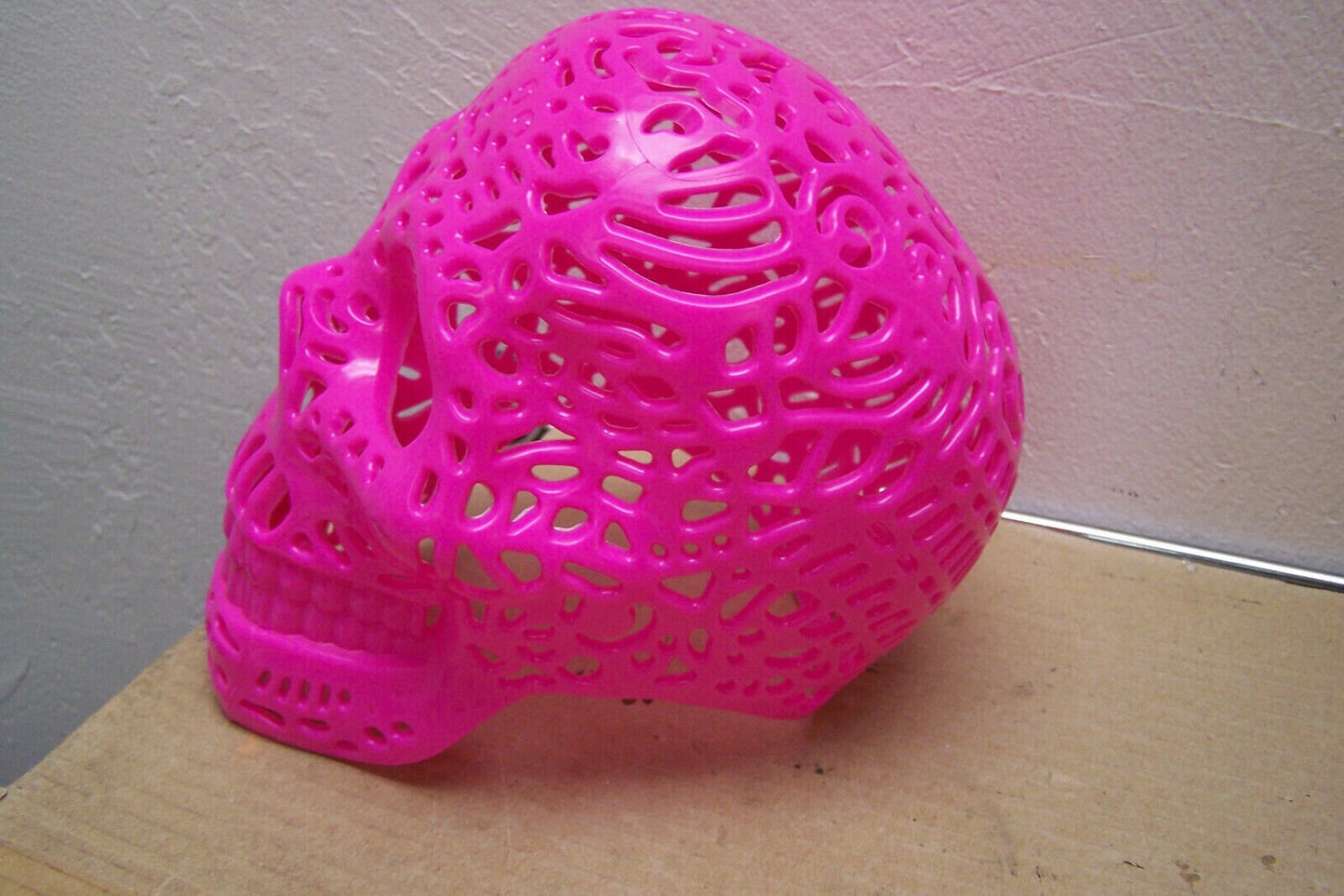 Lifesize Plastic Altar Skull - Oaxaca Style - Hot Pink
