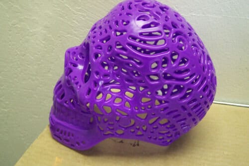 Lifesize Plastic Altar Skull - Oaxaca Style - Purple