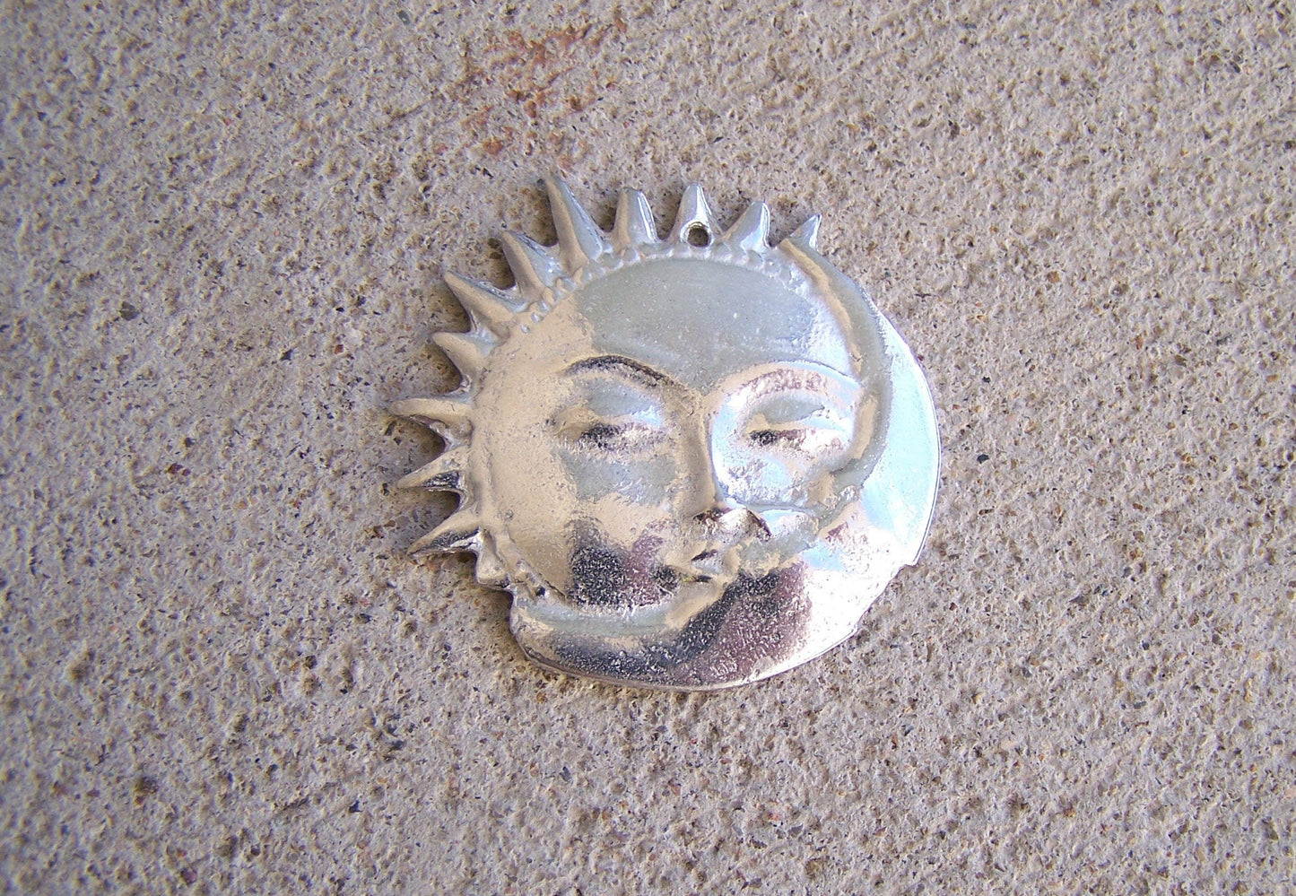 Silvery Shiny Tin/Silver Sun and Moon Balance/Harmony Milagro Ex Voto