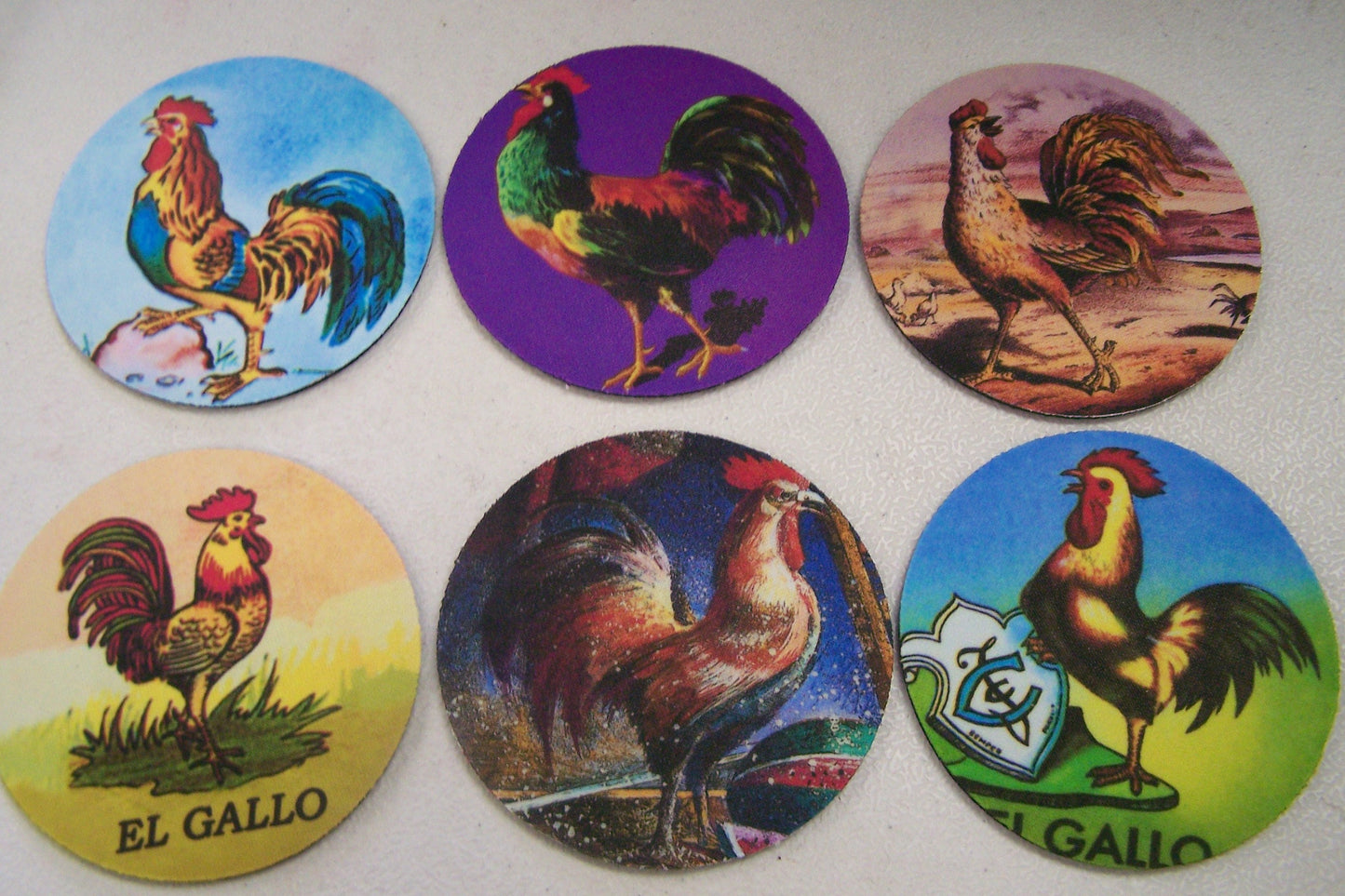Coasters Set - Mexican Roosters from Vintage Prints