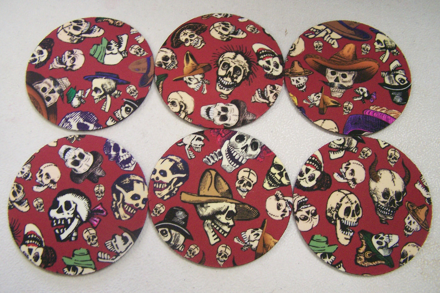 Coasters Set - Day of the Dead Dia de los Muertos Skull Images
