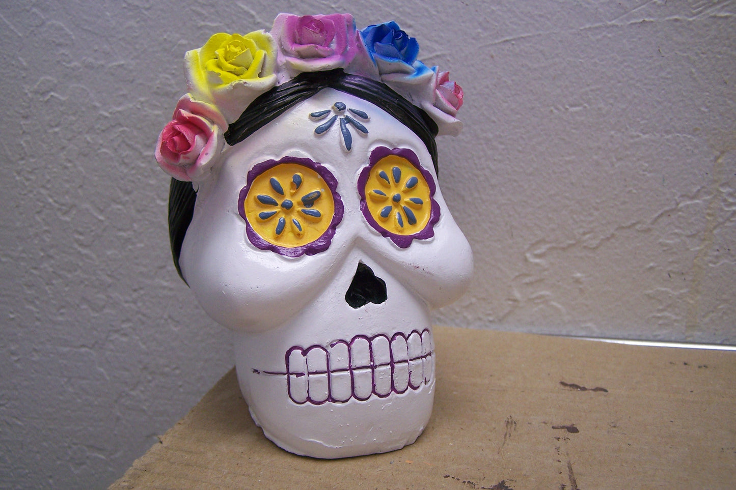 Day of the Dead Resin Catrina Head Sculpture, Type I - Ofrenda Piece