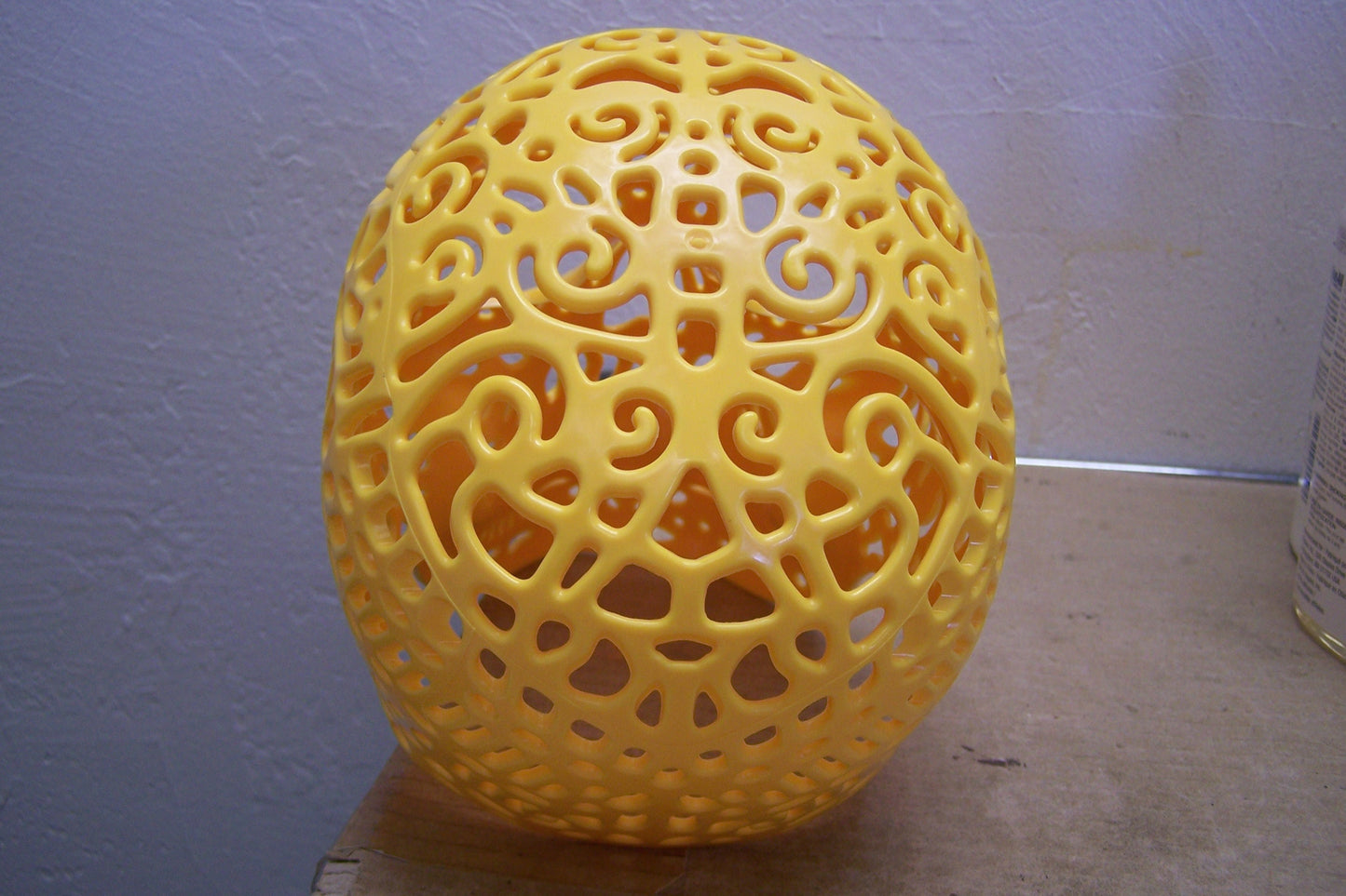 Lifesize Plastic Altar Skull - Oaxaca Style - Yellow