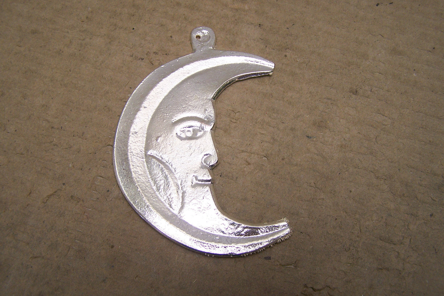 Pot Metal Crescent Moon Milagro Ex Voto, Type II - Mexico