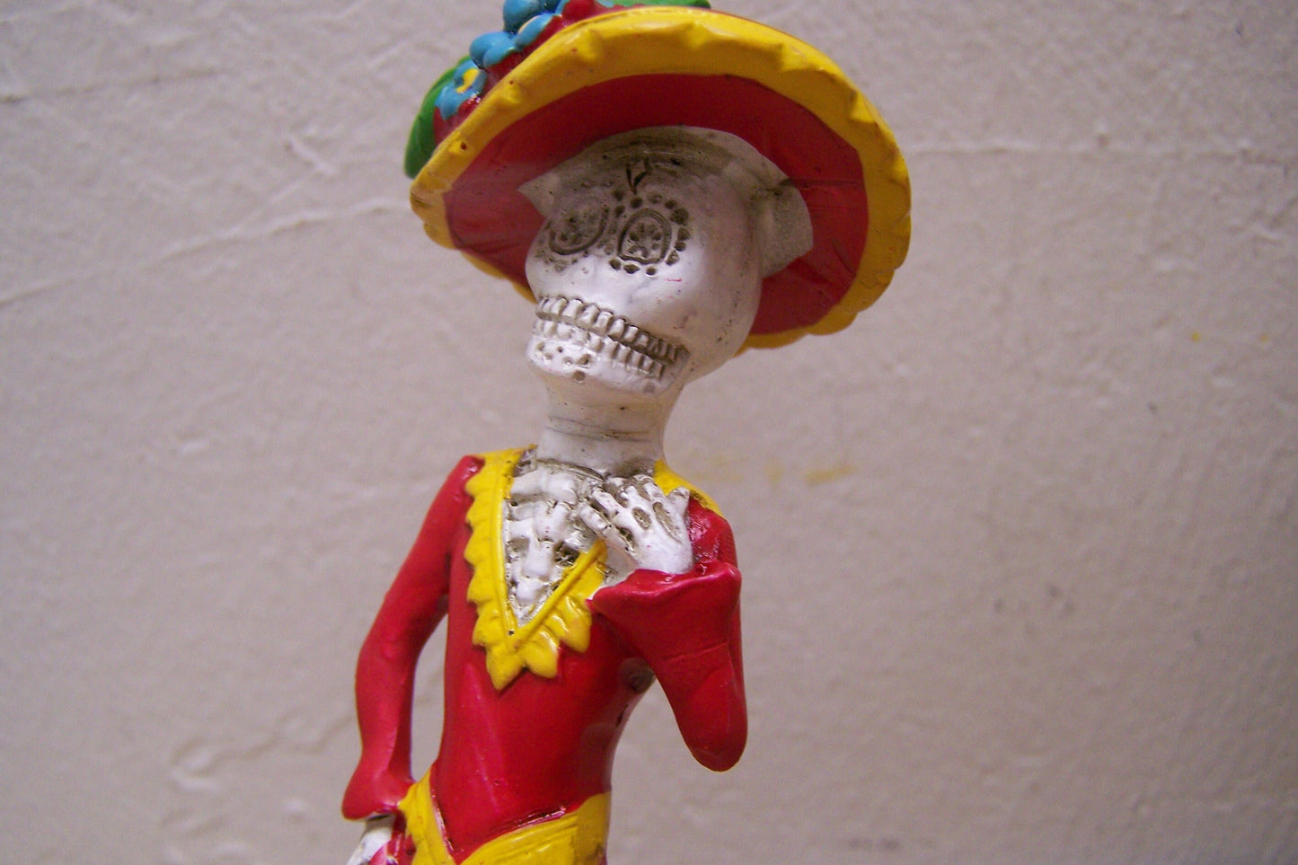 Day of the Dead Resin Catrina Sculpture - Red Dress