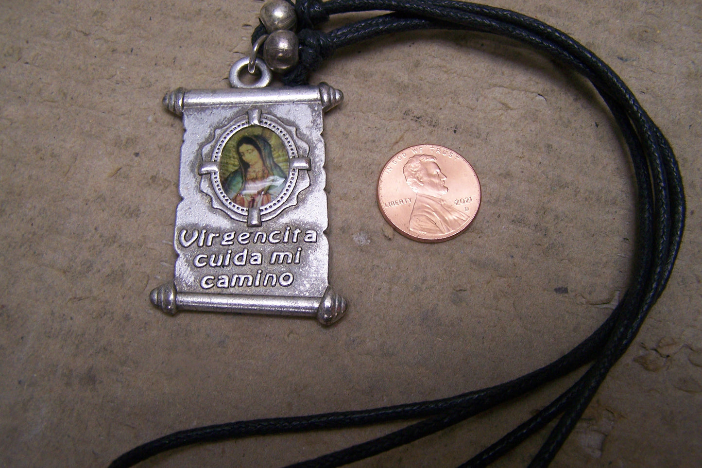 Virgin of Guadalupe Basilica of Guadalupe Pewter Necklace - Mexico