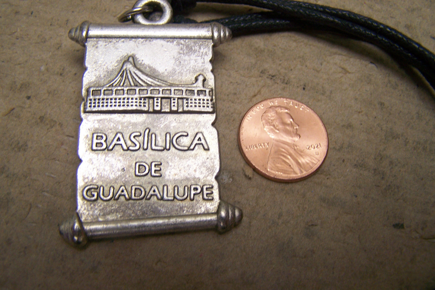 Virgin of Guadalupe Basilica of Guadalupe Pewter Necklace - Mexico