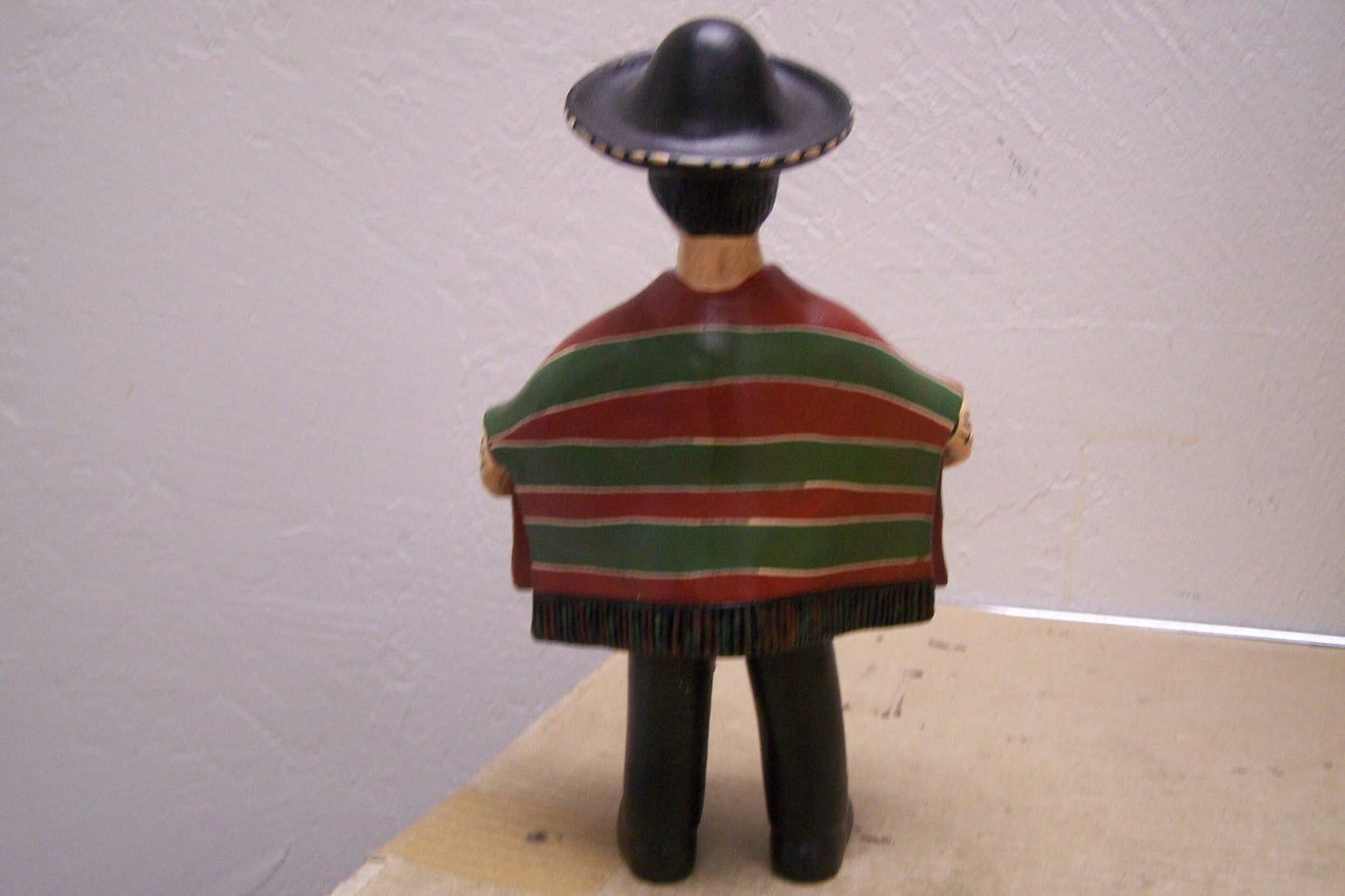 Day of the Dead Clay Skeleton Mexican Man in Serape/Sarape Figurine