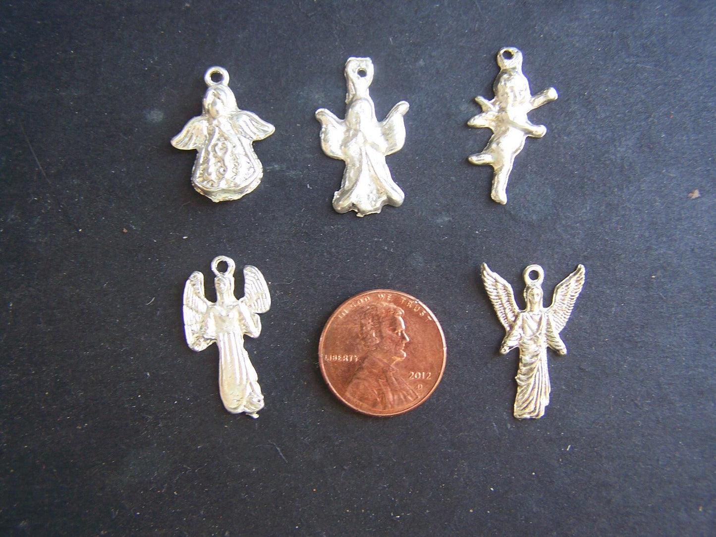 Lot of 50 ALL ANGELS Silver-Colored Milagros