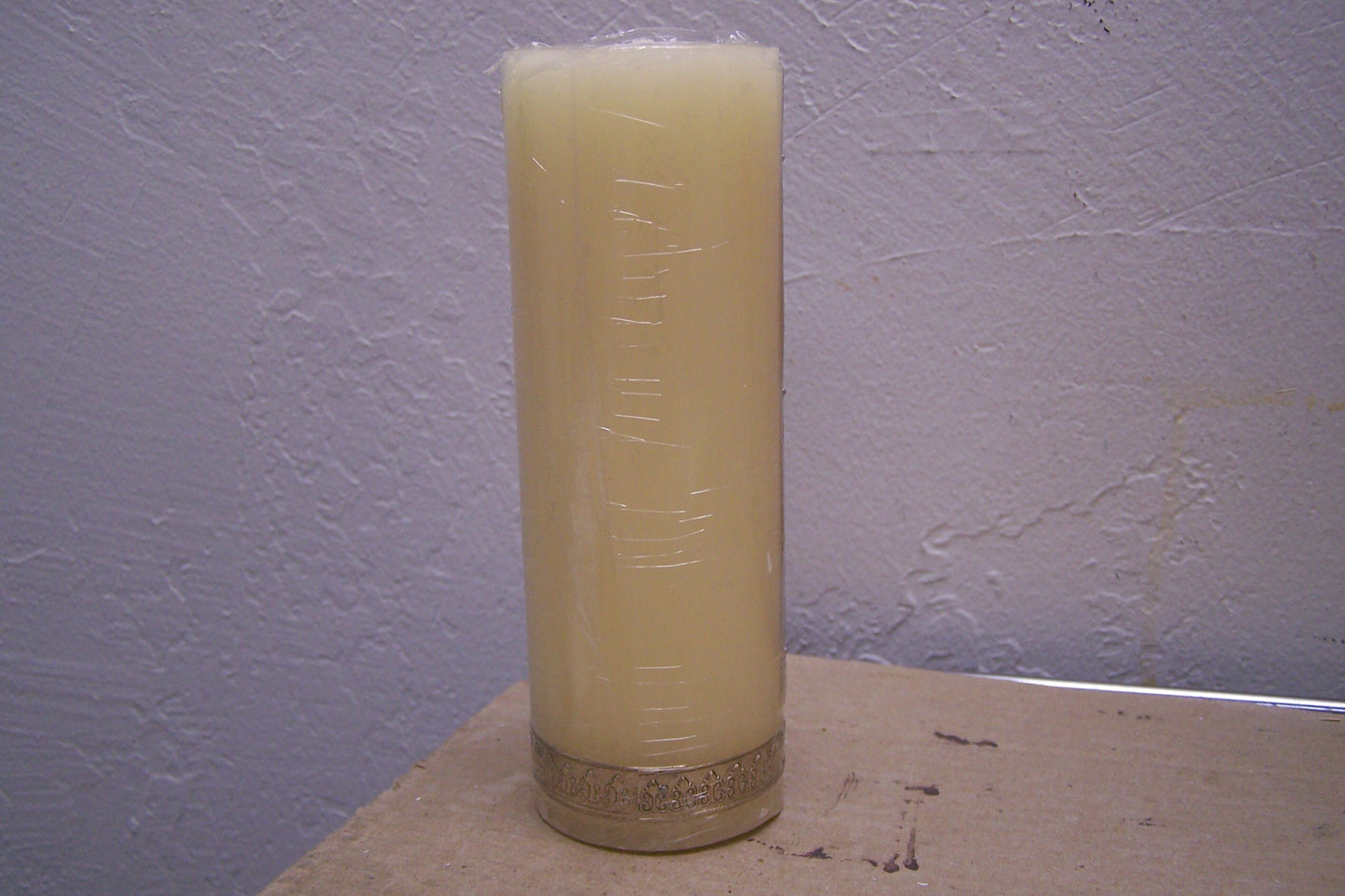 Virgin of Guadalupe 6" Votive Candle with Metal Repujado/Repoussé Accents