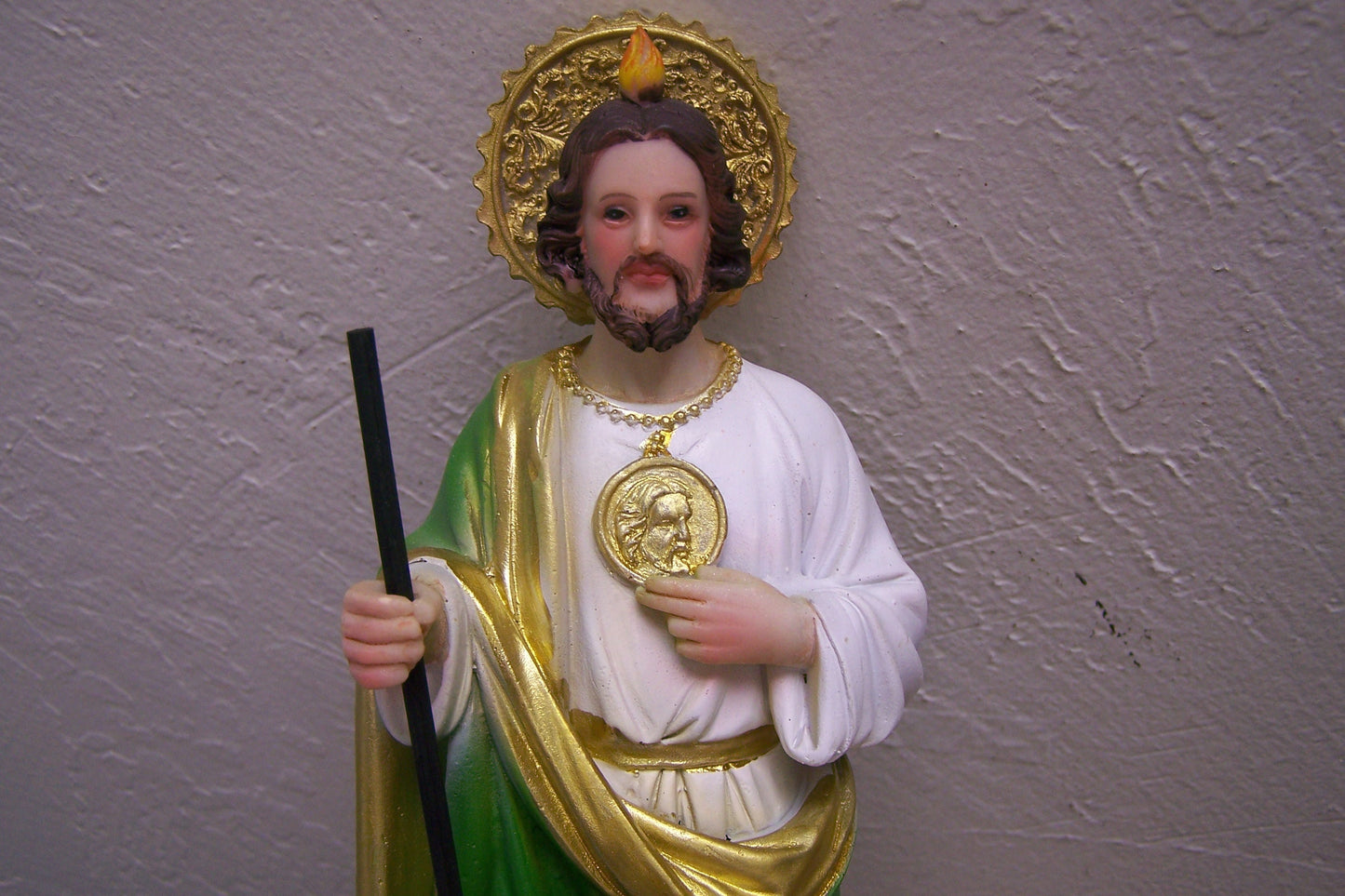 San Judas Saint Jude with Money 13" Resin Altarpiece Statue - Attract Wealth!