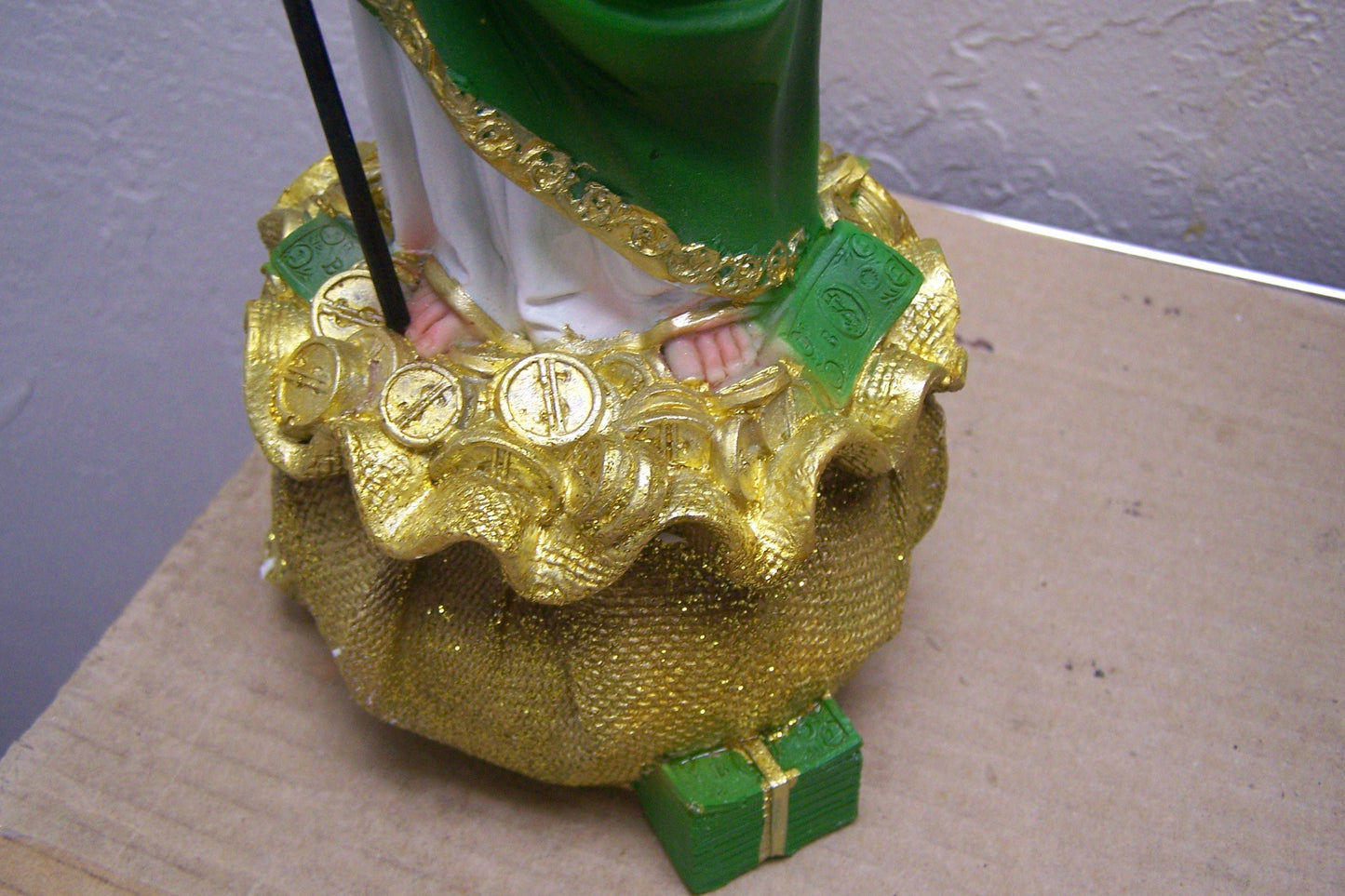 San Judas Saint Jude with Money 13" Resin Altarpiece Statue - Attract Wealth!