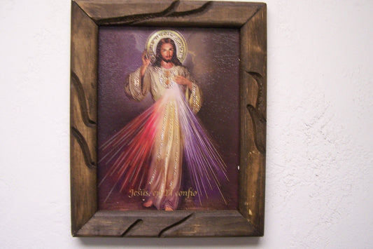 9.5" x 12" Framed Giclee Print - Jesus, Divine Mercy - Mexico