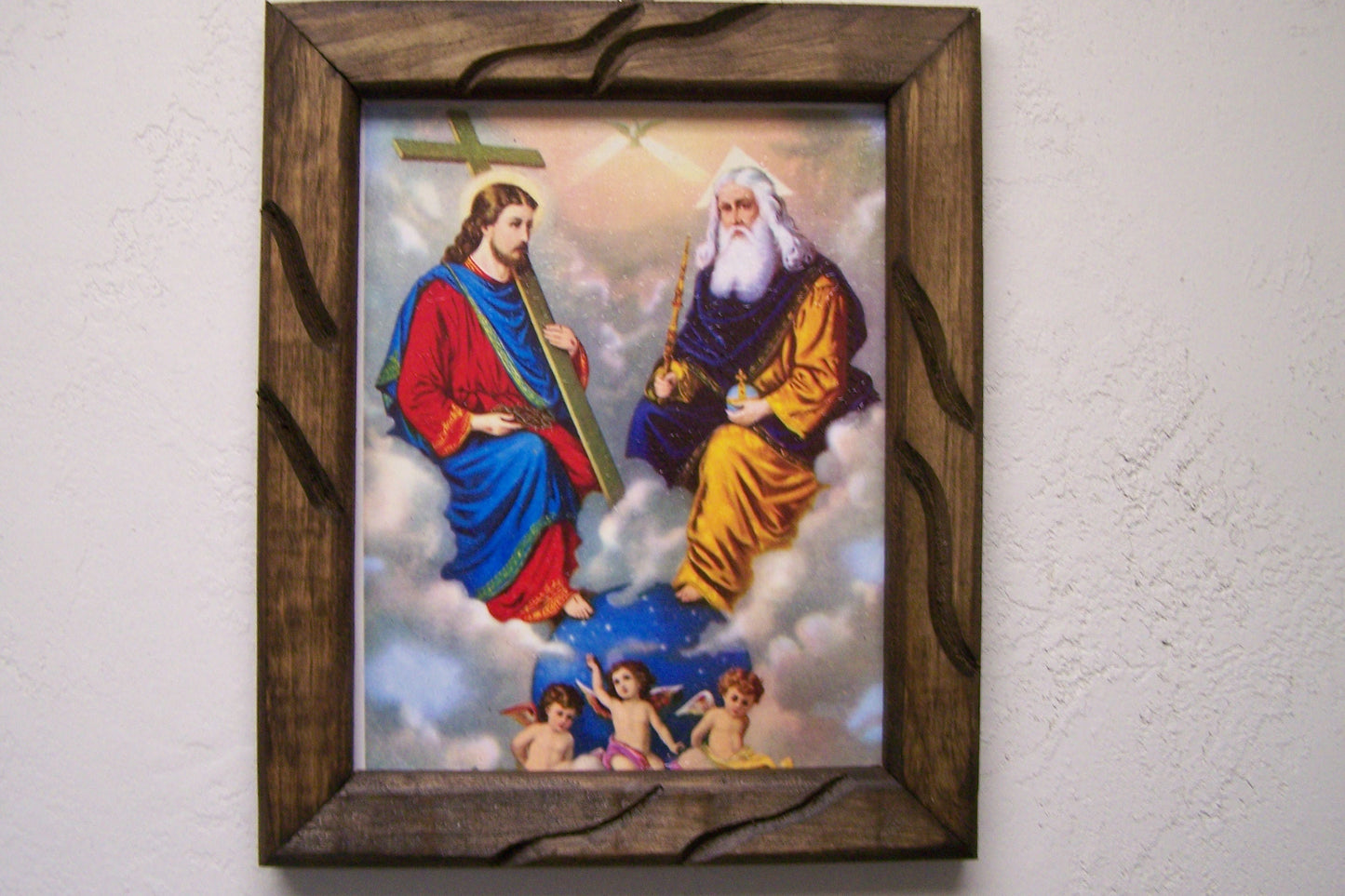 9.5" x 12" Framed Giclee Print - Trinity: God, Jesus, Holy Spirit - Mexico