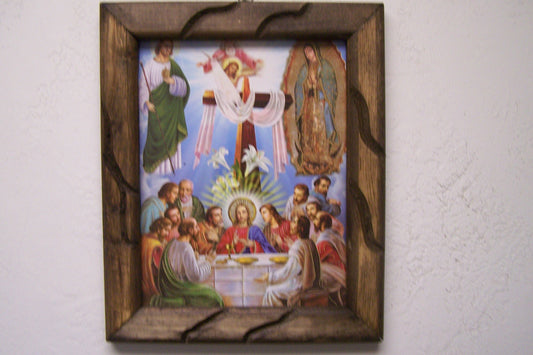 9.5" x 12" Framed Giclee Print - Easter, Last Supper, Guadalupe, St. Jude - Mexico