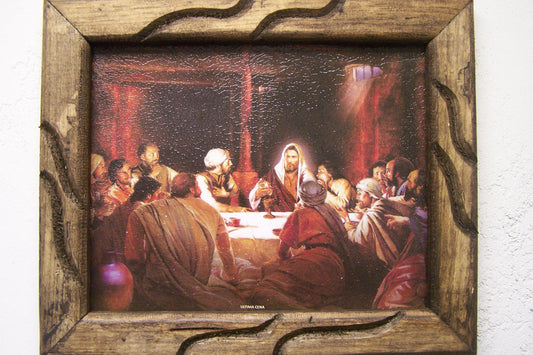 12" x 9.5" Framed Giclee Print - Last Supper, Type 3  - Mexico