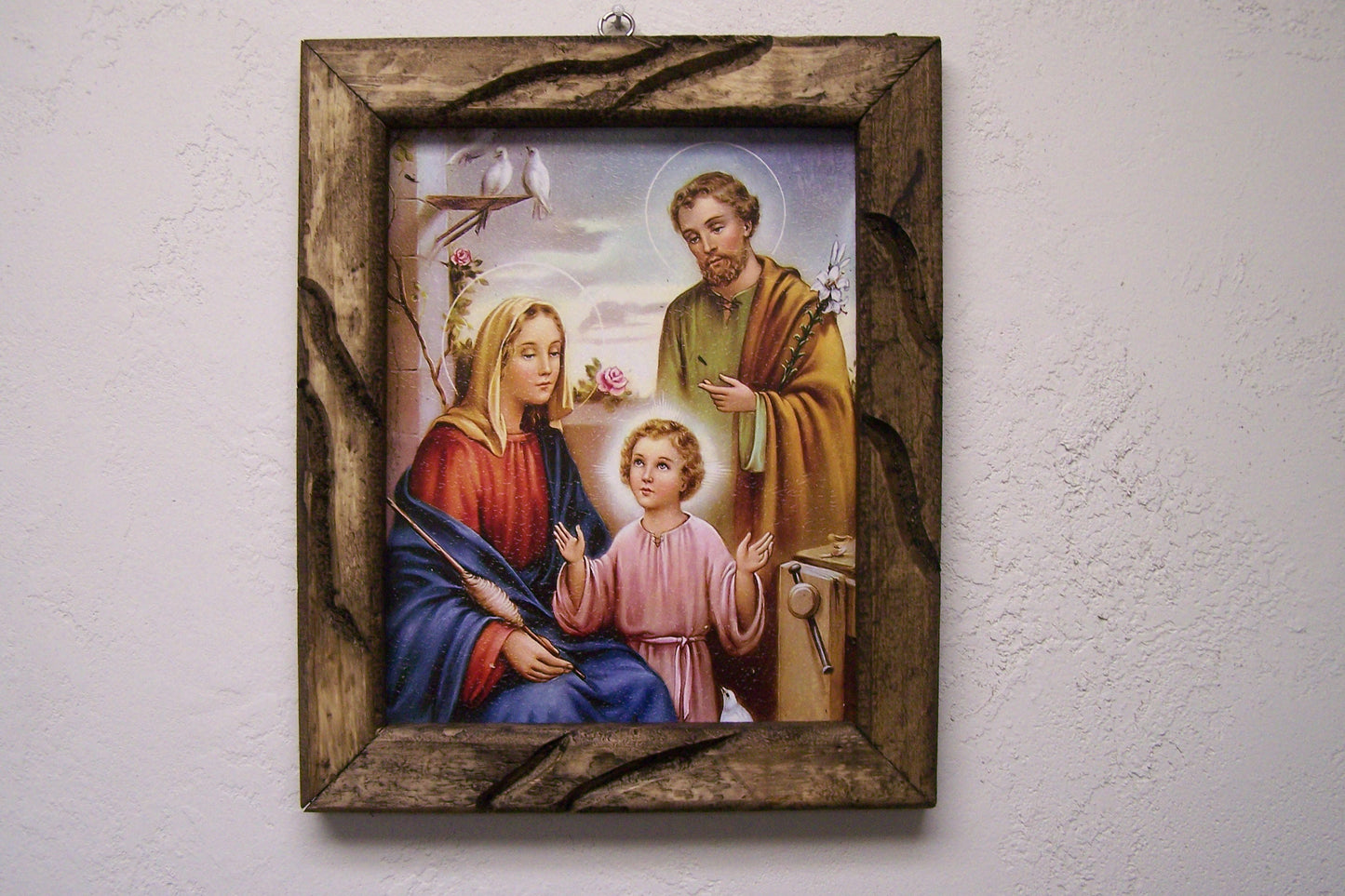 9.5" x 12" Framed Giclee Print - Holy Family - Jesus, Mary Joseph - Mexico