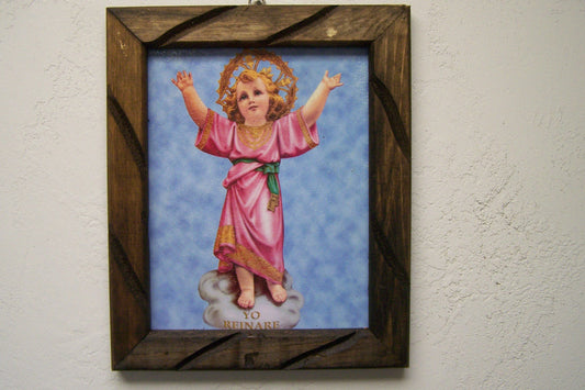 9.5" x 12" Framed Giclee Print - Baby Jesus, Divino Nino - Mexico