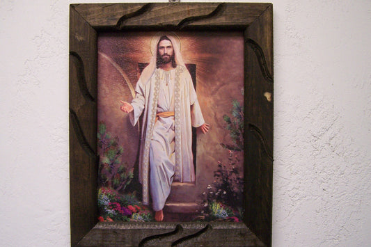 9.5" x 12" Framed Giclee Print - Jesus Emerging from Tomb #1 - Mexico