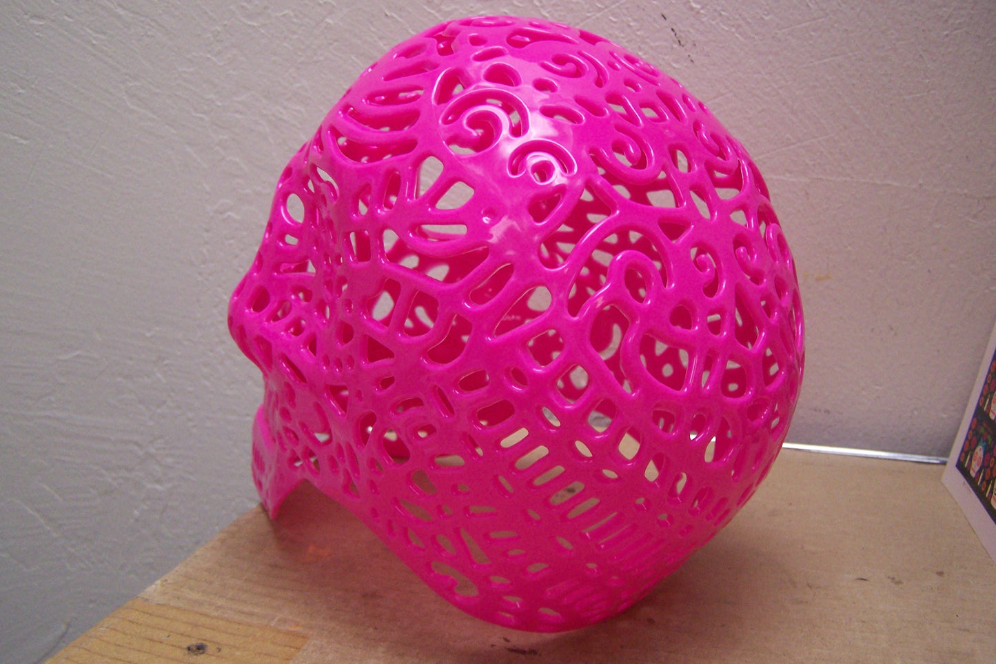 XL Plastic Altar Skull - Oaxaca Style - Pink